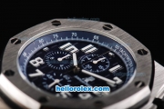 Audemars Piguet Royal Oak Offshore Chronograph Quartz Movement with Blue Dial and White Marking-SS Strap