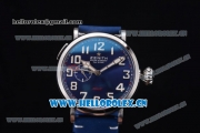 Zenith Pilot Type 20 GMT Asia ST25 Automatic Steel Case with Blue Dial Arabic Numeral Markers and Blue Leather Strap