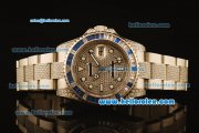 Rolex GMT Master II Swiss ETA 2836 Automatic Full Steel with Blue and White Diamond Bezel-Diamond Dial/Strap