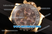 Rolex Daytona Chrono Swiss Valjoux 7750 Automatic Yellow Gold Case with Ceramic Bezel Rubber Strap and Grey Dial (BP)
