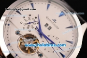 Jaeger-LECoultre Master Asia Automatic Steel Case with Blue Sitck Markers and White Dial
