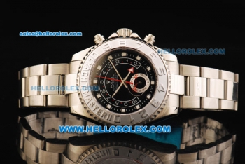 Rolex Yachtmaster II Automatic Movement Full Steel with Black Dial and White Square Markers