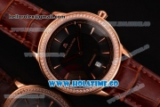 Maurice Lacroix Les Classiques Date Automatique Swiss ETA 2824 Automatic Rose Gold Case with Black Dial and Diamonds Bezel