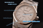 Audemars Piguet Royal Oak Swiss ETA 2836 Automatic Steel Case with Stick Markers and White Dial