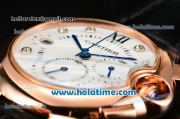 Cartier Ballon Bleu De Medium Chrono Miyota Quartz Rose Gold Case with White MOP Dial and Diamonds Markers