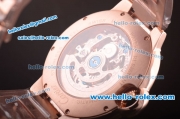 Cartier Ballon Bleu De Automatic Full Rose Gold with Skeleton Dial and Roman Markers