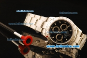 Rolex Daytona Swiss Valjoux 7750 Automatic Movement Full Steel with Black Dial and White Stick Markers