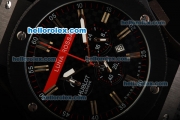 Hublot Big Bang King Luna Rossa Chronograph Miyota Quartz Movement PVD Case with Black Dial and Stick Markers