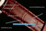 Patek Philippe Grand Complication Asia R10-Tourbillon Automatic Steel Case with White Dial Arabic Numeral Markers and Brown Leather Strap