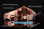 Audemars Piguet Royal Oak 41 Miyota 9015 Automatic Full Rose Gold with Black Dial and Diamonds Bezel (EF)