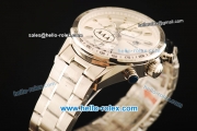 Tag Heuer Carrera Chronograph Swiss Valjoux 7750 Automatic Movement Full Steel with Silver Dial and Stick Markers