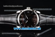 Parmigiani Tonda 39 QF Miyota 9015 Automatic Steel Case with Black Dial and Black Leather Strap Stick/Arabic Numeral Markers