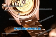 Rolex Datejust Swiss ETA 2671 Automatic Rose Gold Case with Yellow Dial Diamonds Markers and Rose Gold Bracelet (BP)