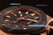 Hublot Big Bang Chronograph Hub 4100 Rose Gold Case with PVD Bezel and Black Dial 1:1