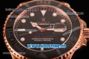 Rolex Yacht-Master Asia Automatic Rose Gold Case/Bracelet with Black Dial and White Dot Markers