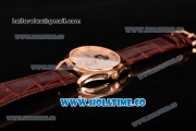 Patek Philippe Calatrava Tourbillon Swiss ETA 2824 Automatic Rose Gold Case with Diamonds Markers and White Dial