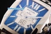 Breitling Bently Flying B Chronograph Miyota Quartz Movement Full Steel with Blue Dial and Stick Markers