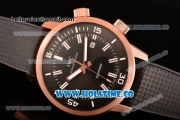 IWC Aquatimer Vintage 1967 Asia Automatic Rose Gold Case with Black Dial White Stick Markers and Black Rubber Strap