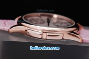 Patek Philippe Classic Rose Gold Case with Black Roman Marking and Pink Leather Strap