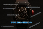 Richard Mille RM 055 Bubba Watson Miyota 9015 Automatic Ceramic Case with Black Rubber Strap and Black Dial