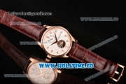 Patek Philippe Calatrava Tourbillon Swiss ETA 2824 Automatic Rose Gold Case with Diamonds Markers and White Dial