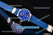 Ulysse Nardin Maxi Marine Automatic Movement Steel Case with Blue Dial and White Roman Numeral Marker-Blue Rubber Strap