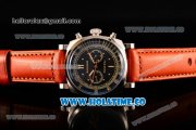 Panerai Radiomir 1940 Chronograph ORO Branco PAM 520 Asia Automatic Steel Case with Black Dial and Brown Leather Strap