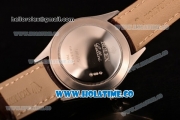 Rolex Cellini Asia Automatic Steel Case with Silver Dial Stick Markers and Brown Leather Strap - Diamonds Bezel (BP)