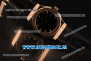 Hublot Classic Fusion Miyota 9015 Automatic Rose Gold Case with Black Dial and Black Leather Strap (AAAF)