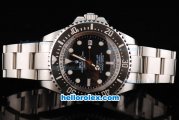 Rolex Sea-Dweller Oyster Perpetual Date Swiss ETA 2836 Automatic Movement White Round Hour Marker with Black Dial and Bezel-SS Strap