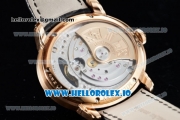 Audemars Piguet Millenary Miyota 9015 Automatic Rose Gold Case White Dial With Roman Numeral Markers Black Leather Strap