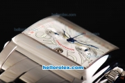 Franck Muller Conquistador Swiss Valjoux 7750 Automatic Movement Steel Case with White Dial and Numeral Markers-Steel Strap