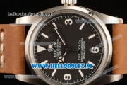 Rolex Explorer Tiffany & Co 2813 Auto Steel Case with Black Dial and Brown Nylon Strap