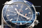 Omega Seamaster Planet Ocean 600 M Co-Axial Chrono Clone 9300 Automatic Steel Case with Blue Dial White Markers and Blue Rubber Strap - 1:1 Original (AT)