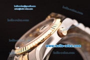 Rolex Day-Date Swiss ETA 2836 Automatic Two Tone Case with Gold Bezel Diamond Bezel and Silver Dial