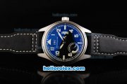 IWC Saint Exupery Automatic Movement Steel Case with Black Dial and White Numeral Markers-Black Leather Strap-Power Reserve IWC Saint Exupery Automatic Movement Steel Case with Black Dial and White Numeral Markers-Black Leather Strap-Power Reserve