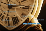 Cartier Roadster Swiss ETA 2892 Automatic Full Yellow Gold Case/Strap with White Dial and Roman Markers
