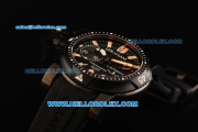 Graham Chronofighter Oversize Chronograph Swiss Valjoux 7750 Automatic Movement PVD Case with Black Dial and Black Rubber Strap-1:1 Original