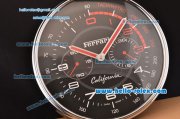 Ferrari California Flyback Quartz Wall Clock Stainless Steel Case with Black Dial