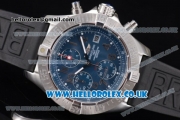 Breitling Avenger Seawolf Chrono Miyota OS10 Quartz Steel Case with Blue Dial Black Rubber Strap and Arabic Number Markers