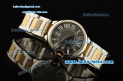 Cartier Ballon Bleu De Swiss ETA 2836 Automatic Steel Case/Bezel Two Tone Strap Black Dial Roman Markers