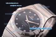 Omega Constellation Asia 2813 Automatic Full Steel Case with Blue Dial and Diamond Markers