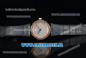 Hublot Classic Fusion Miyota 9015 Automatic Rose Gold Case with White Dial Stick Markers and Black Genuine Leather Strap