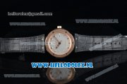 Hublot Classic Fusion Miyota 9015 Automatic Rose Gold Case with White Dial Stick Markers and Black Genuine Leather Strap