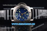 Panerai Luminor Submersible "Pole2Pole" PAM 719 Clone P.9000 Automatic Steel Case with Blue Dial and Black Rubber Strap (KW)
