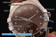 Omega Constellation Swiss ETA Quartz Steel Case with Brown Dial and Brown Rubber Strap
