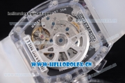 Richard Mille RM 011 Felipe Massa Flyback Chronograph Swiss Valjoux 7750 Automatic Sapphire Crystal Case with Aerospace Nano Translucent and Skeleton Dial Strap