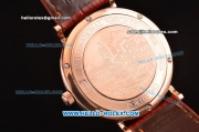 IWC Portofino Vintage Swiss ETA 2892 Automatic Rose Gold Case with Brown Leather Strap and Black Dial