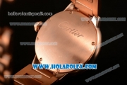 Cartier Rotonde De Miyota Quartz Rose Gold Case/Bracelet with Brown Dial