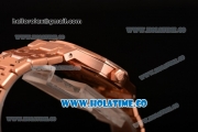 Audemars Piguet Royal Oak 33MM Miyota Quartz Rose Gold Case/Bracelet with White Dial and Stick Markers (EF)